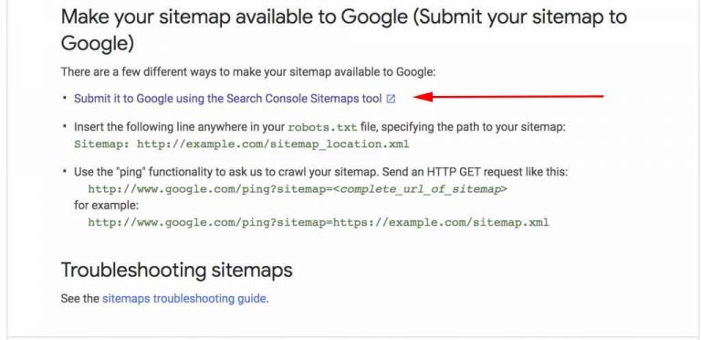 Make Your Sitemap Available To Google 768x372 